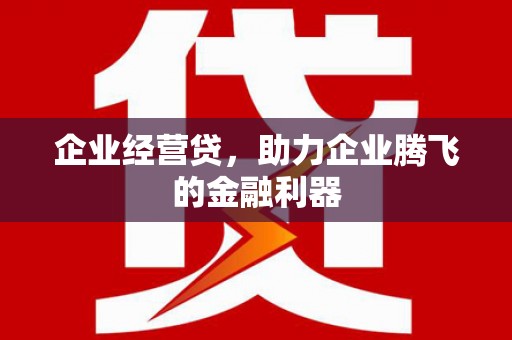 滦平企业经营贷，助力企业腾飞的金融利器
