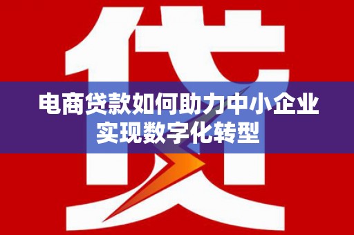 滦平电商贷款如何助力中小企业实现数字化转型