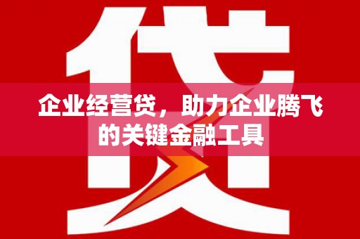滦平企业经营贷，助力企业腾飞的关键金融工具