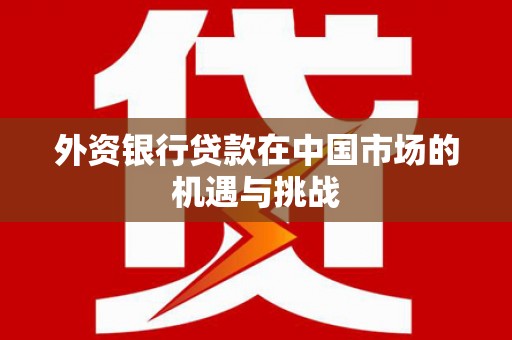 滦平外资银行贷款在中国市场的机遇与挑战