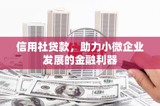 滦平信用社贷款，助力小微企业发展的金融利器