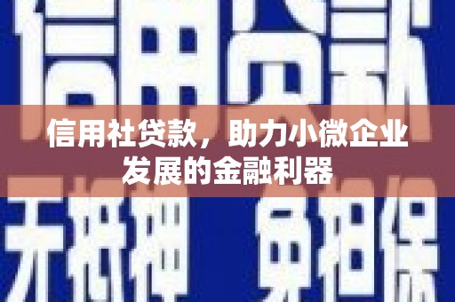 滦平信用社贷款，助力小微企业发展的金融利器