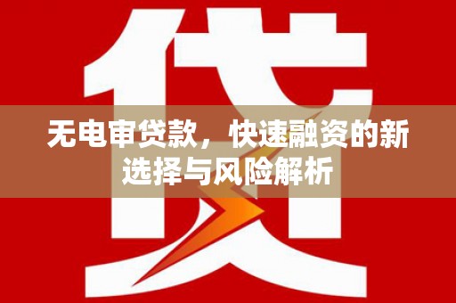 滦平无电审贷款，快速融资的新选择与风险解析