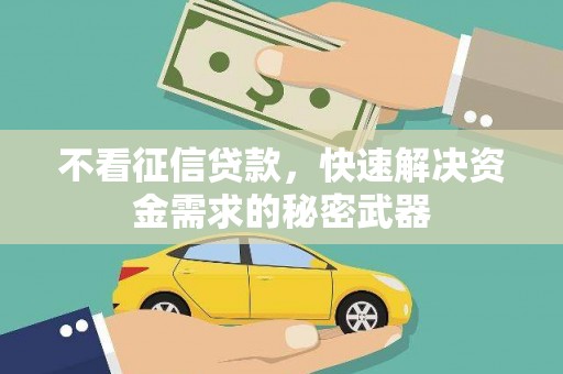 滦平不看征信贷款，快速解决资金需求的秘密武器